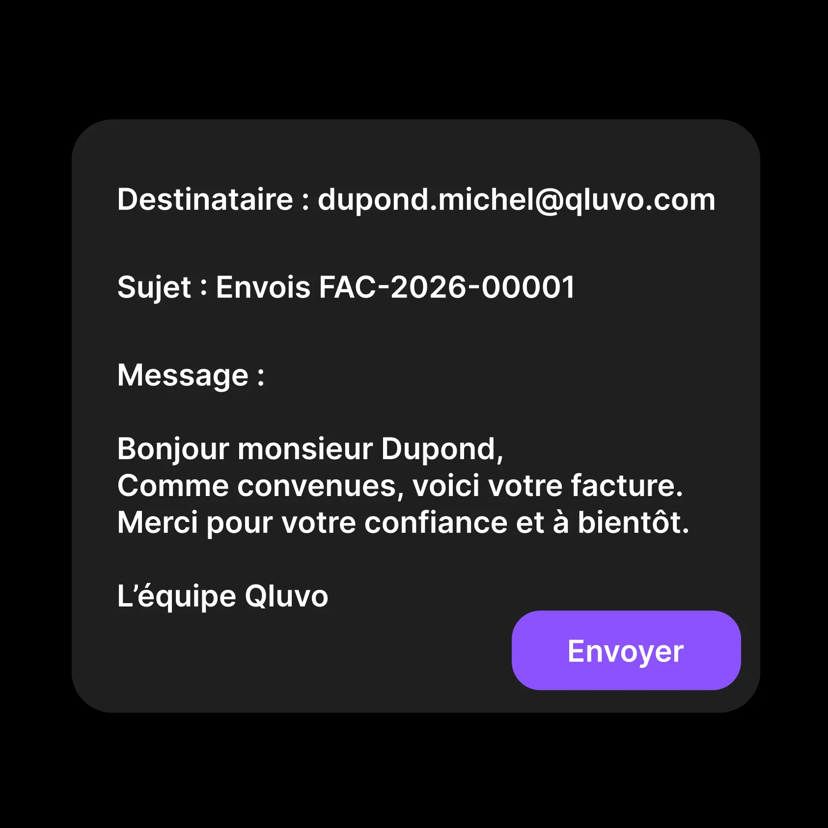 3. La facture est envoyée au client